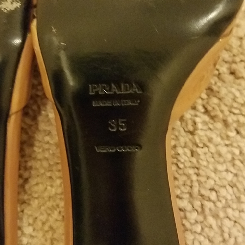Authentic Prada Brown open toe heels with … - Picture 5 of 8